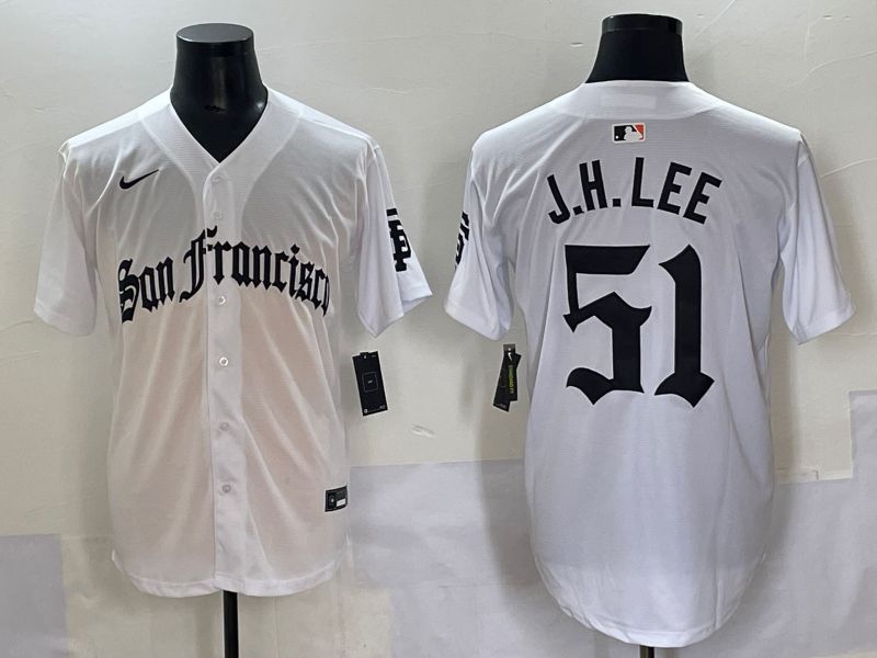 Men 2025 San Francisco Giants 51 J.H.Lee White Five generations Joint Name Nike MLB Jersey style 1